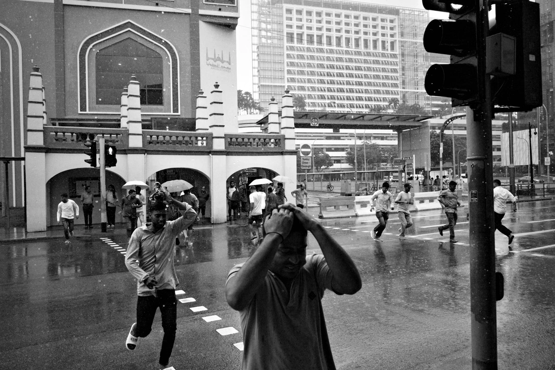 People run in the raining days